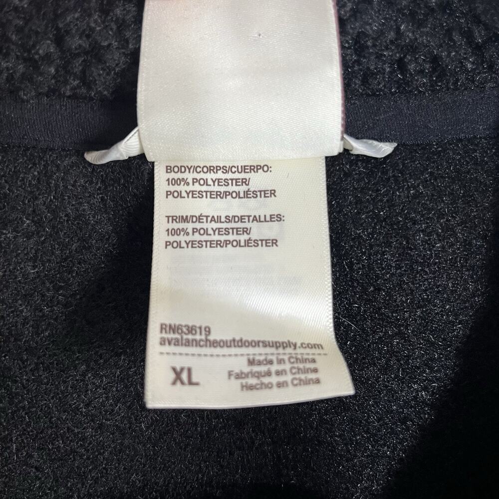 Avalanche Sherpa Deep Pile Black Fleece Vest Full Zip‎ Womens XL NWT Fuzzy Warm - Picture 6 of 9
